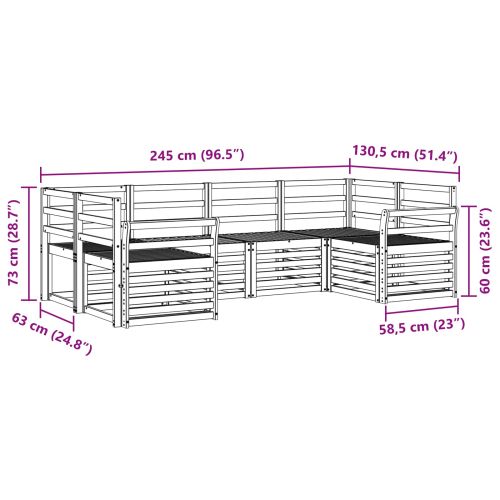 Комплекти дивани 6 pcs Естествен Солидно акациево дърво