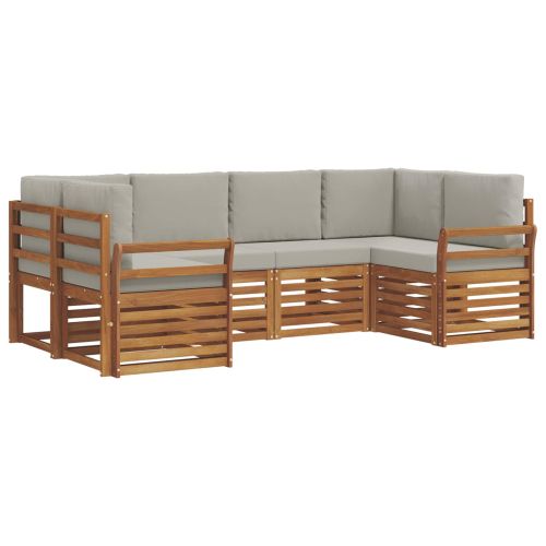 Комплекти дивани с възглавница 6 pcs Естествено и светло сиво