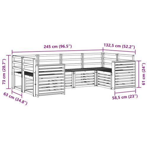 Комплекти дивани 6 pcs Естествен Солидно акациево дърво