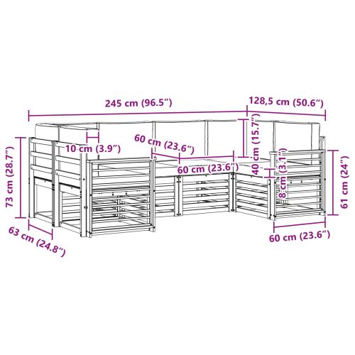 Комплекти дивани с възглавница 20 pcs Натурален и Антрацит