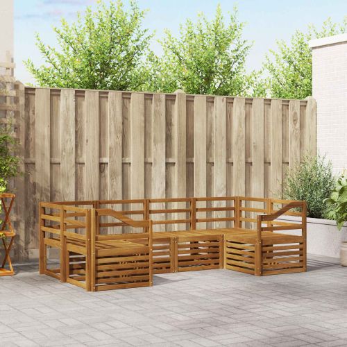 Комплекти дивани 6 pcs Естествен Солидно акациево дърво