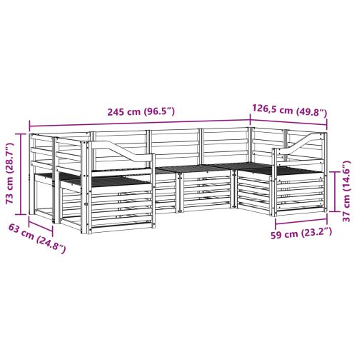 Комплекти дивани 6 pcs Естествен Солидно акациево дърво