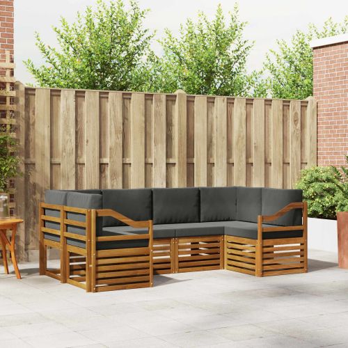 Комплекти дивани с възглавница 20 pcs Натурален и Антрацит