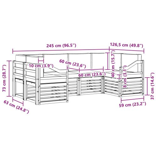 Комплекти дивани с възглавница 20 pcs Натурален и Антрацит