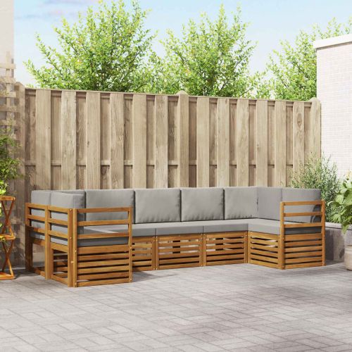 Комплекти дивани с възглавница 7 pcs Естествено и светло сиво