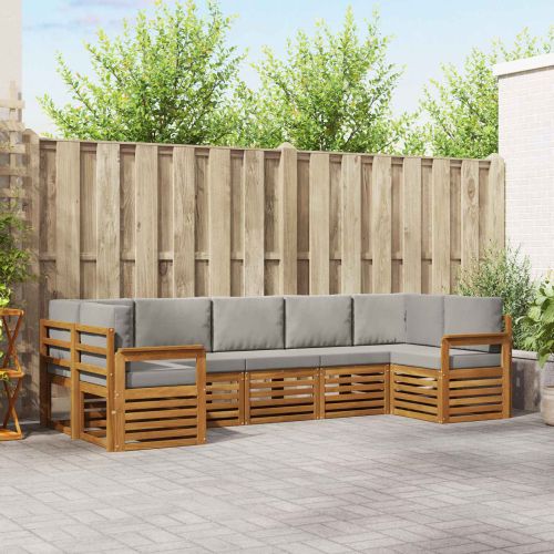 Комплекти дивани с възглавница 7 pcs Естествено и светло сиво