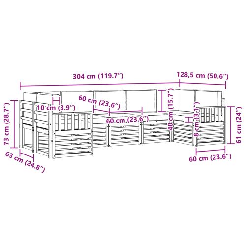Комплекти дивани с възглавница 7 pcs Натурален и Антрацит