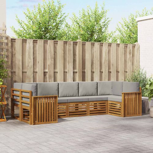 Комплекти дивани с възглавница 7 pcs Естествено и светло сиво