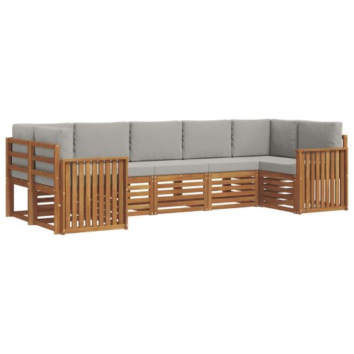 Комплекти дивани с възглавница 7 pcs Естествено и светло сиво