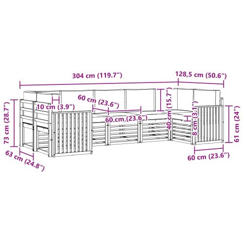 Комплекти дивани с възглавница 7 pcs Натурален и Антрацит