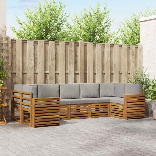 Комплекти дивани с възглавница 7 pcs Естествено и светло сиво