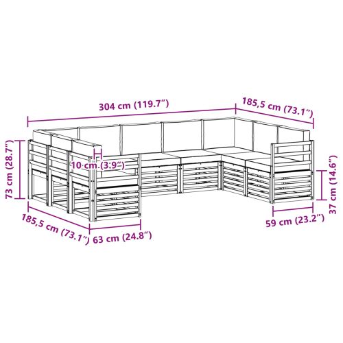 Комплекти дивани с възглавница 9 pcs Натурален и Антрацит