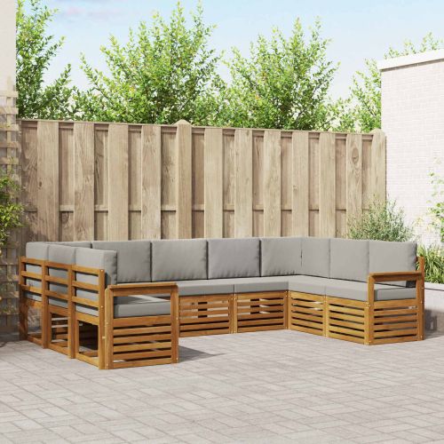 Комплекти дивани с възглавница 9 pcs Естествено и светло сиво