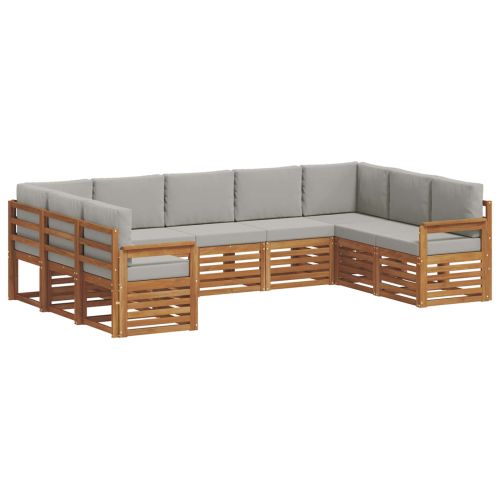 Комплекти дивани с възглавница 9 pcs Естествено и светло сиво