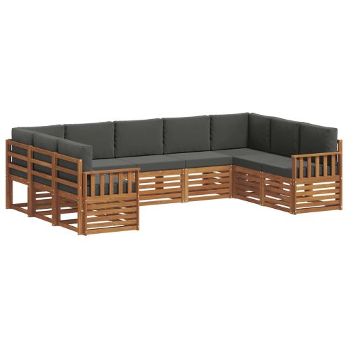 Комплекти дивани с възглавница 9 pcs Натурален и Антрацит