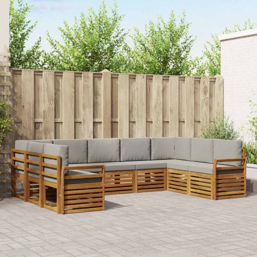 Комплекти дивани с възглавница 9 pcs Естествено и светло сиво