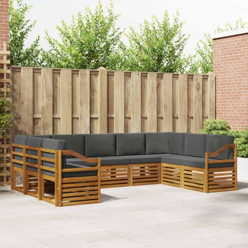 Комплекти дивани с възглавница 9 pcs Натурален и Антрацит