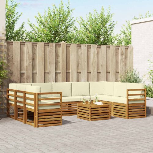 Комплекти дивани с възглавница 10 pcs Натурален и Крема