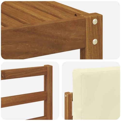 Комплекти дивани с възглавница 10 pcs Натурален и Крема