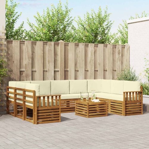 Комплекти дивани с възглавница 10 pcs Натурален и Крема