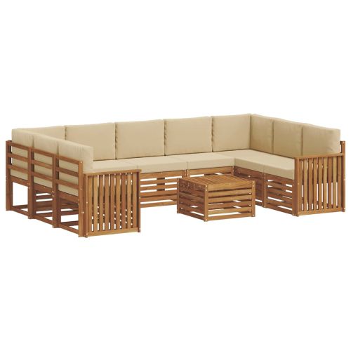 Комплекти дивани с възглавница 10 pcs Натурален и Бежов