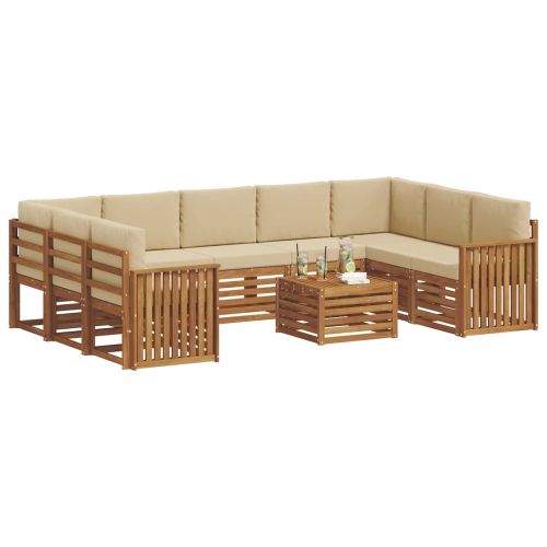 Комплекти дивани с възглавница 10 pcs Натурален и Бежов