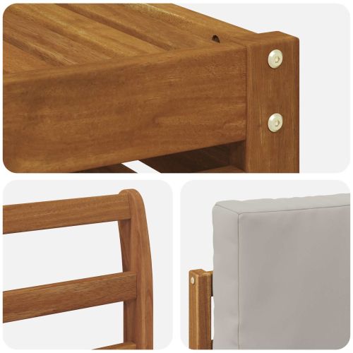 Комплекти дивани с възглавница 10 pcs Естествено и светло сиво