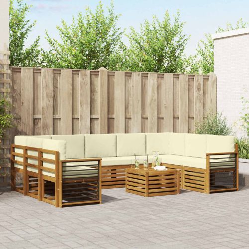 Комплекти дивани с възглавница 10 pcs Натурален и Крема