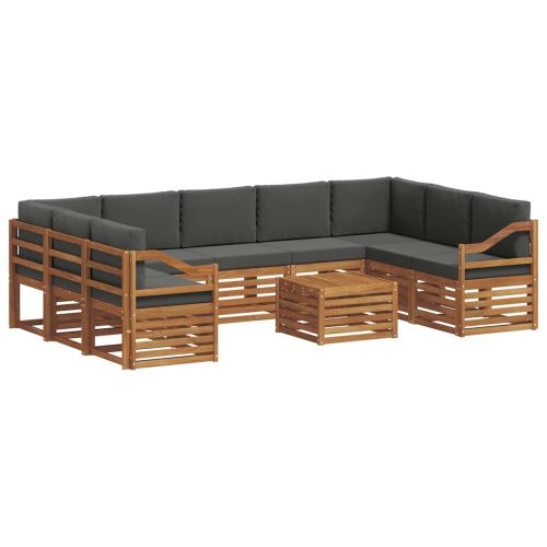 Комплекти дивани с възглавница 10 pcs Натурален и Антрацит