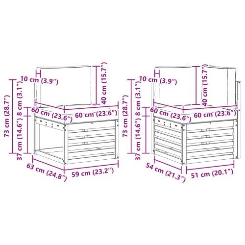 Комплекти дивани с възглавница 10 pcs Естествено и светло сиво