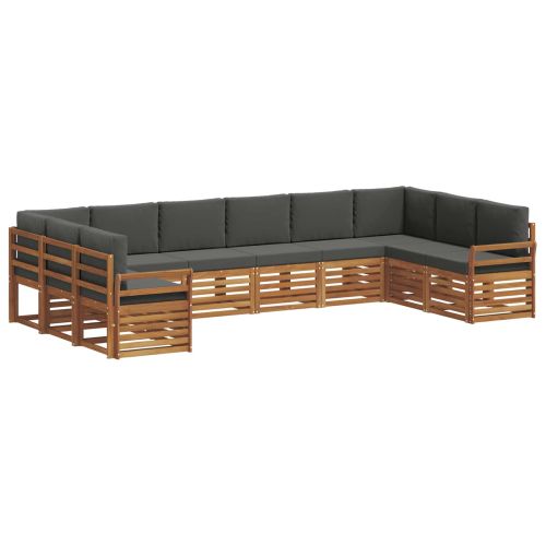 Комплекти дивани с възглавница 10 pcs Натурален и Антрацит