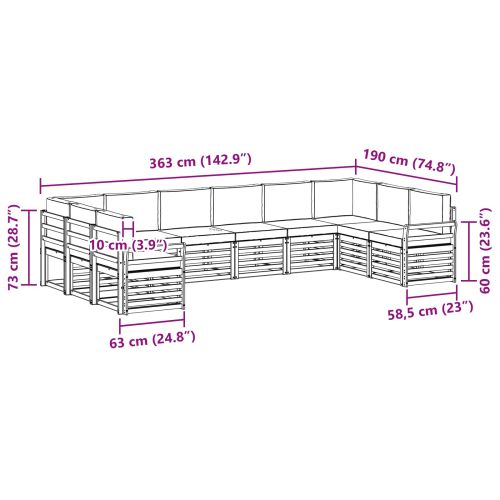 Комплекти дивани с възглавница 10 pcs Натурален и Бежов