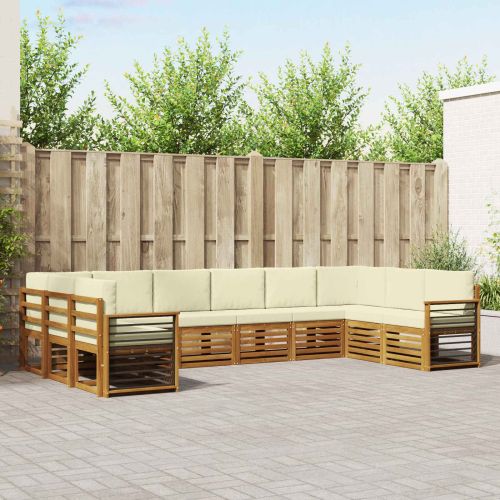 Комплекти дивани с възглавница 10 pcs Натурален и Крема