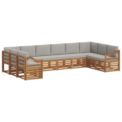 Комплекти дивани с възглавница 10 pcs Естествено и светло сиво