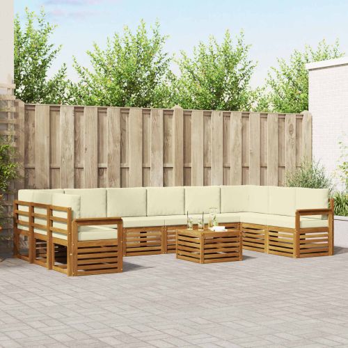 Комплекти дивани с възглавница 11 pcs Натурален и Крема