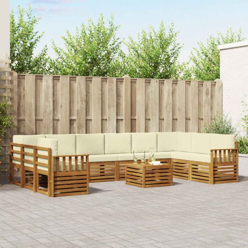 Комплекти дивани с възглавница 11 pcs Натурален и Крема