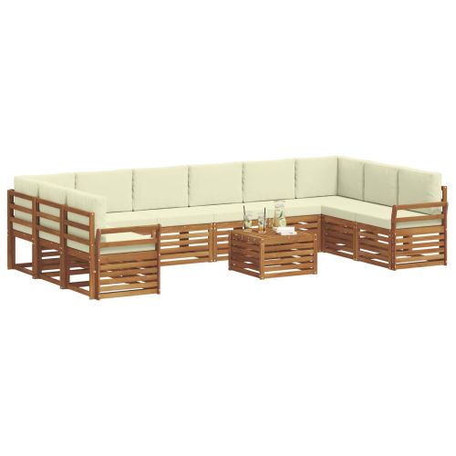 Комплекти дивани с възглавница 11 pcs Натурален и Крема