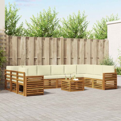 Комплекти дивани с възглавница 11 pcs Натурален и Крема