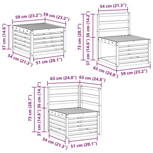 Комплекти дивани 11 pcs Естествен Солидно акациево дърво