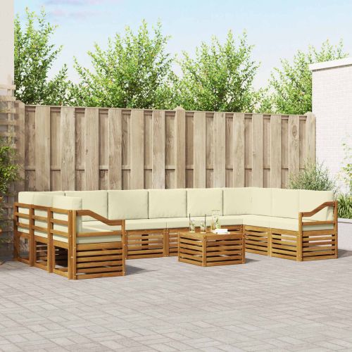 Комплекти дивани с възглавница 11 pcs Натурален и Крема