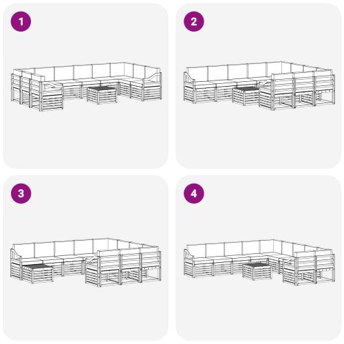 Комплекти дивани с възглавница 11 pcs Натурален и Антрацит
