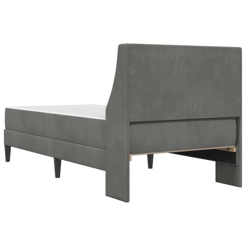 Рамка за легло с матрак с матрак Тъмен сив 90 x 190 cm Кадифе