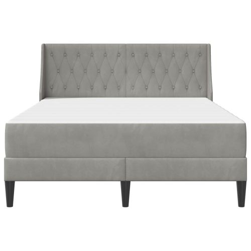 Рамка за легло с матрак с матрак 2 pcs Светлосиво Кадифе