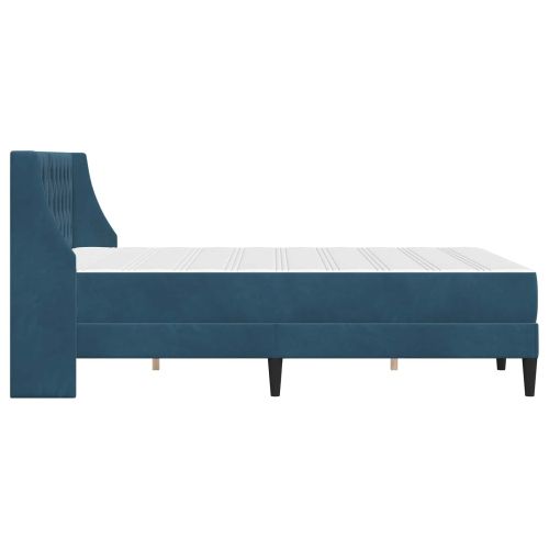 Рамка за легло с матрак с матрак Синьо 140 x 190 cm Кадифе