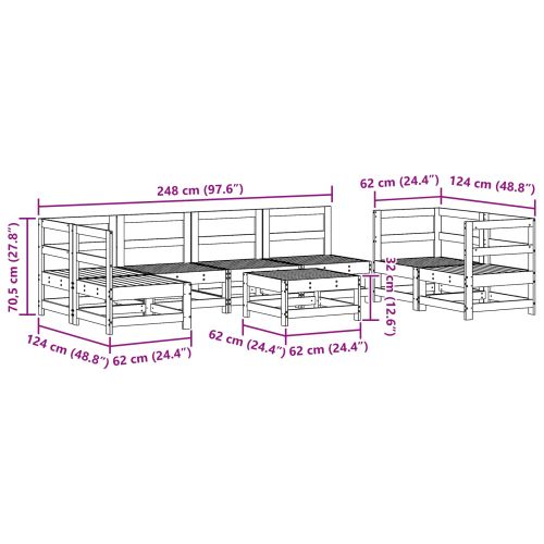Комплект за почивка в градина 8 pcs Восъчен Кафяв