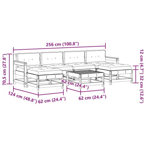Комплект за почивка в градина 7 pcs Восъчен Кафяв