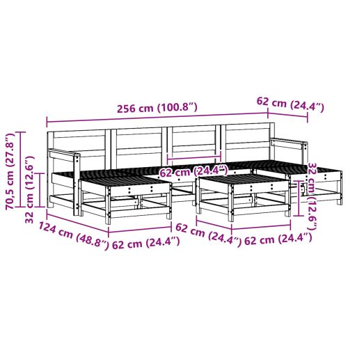 Комплект за почивка в градина 7 pcs Восъчен Кафяв
