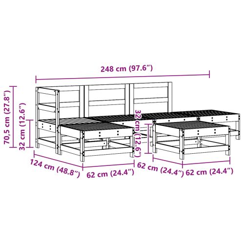 Комплект за почивка в градина 6 pcs Восъчен Кафяв