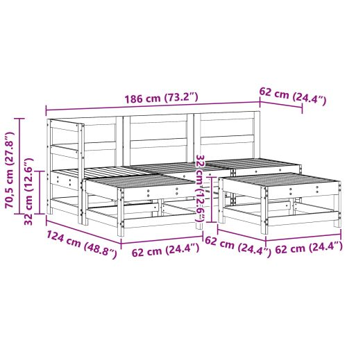 Комплект за почивка в градина 5 pcs Восъчен Кафяв