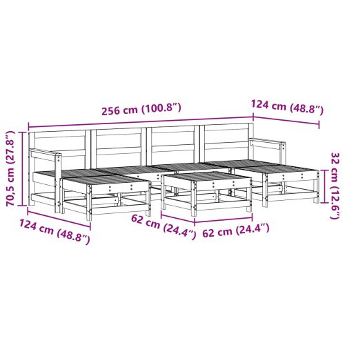 Комплект за почивка в градина 7 pcs Восъчен Кафяв